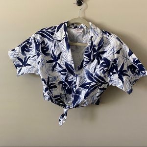 Vintage 80’s Deadstock Hawaiian Crop Tie Front